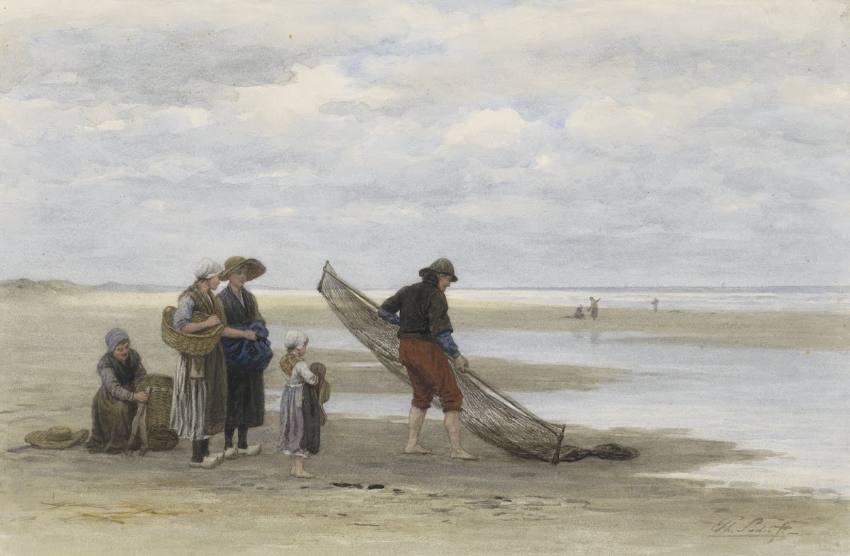 Garnalenvisser op het strand 1847   1904