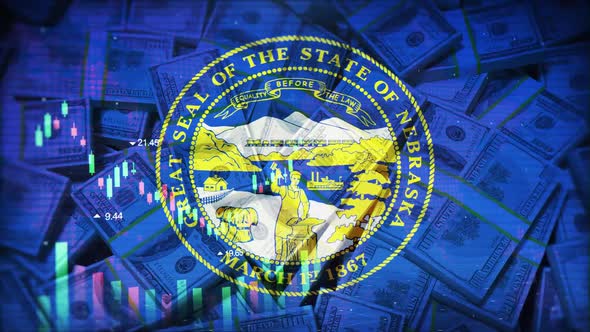 Nebraska State Seal with Financial Data and US Dollar Bills Free Download – Envato Elements