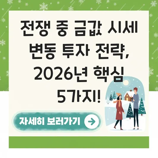 전쟁 중 금값 시세 변동 투자 전략