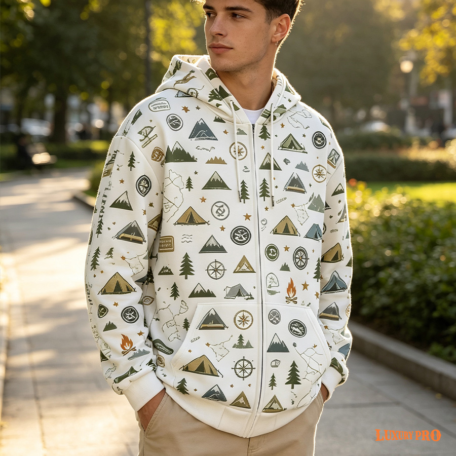 AOP Micro Fleece Zip Hoodie 250g