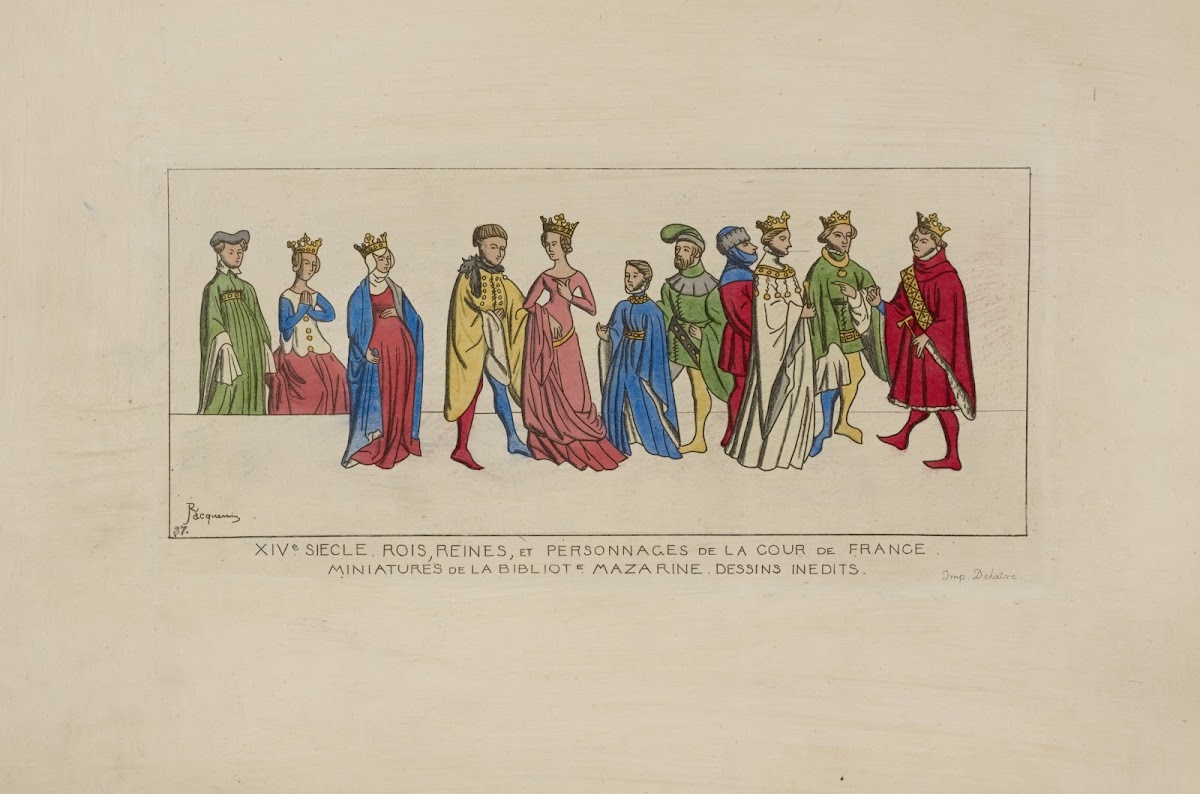 XIVe siècle Rois reines et personnages de la cour de France Miniatures de la Bib