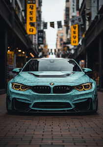 Cyan BMW M4 in Asian Alleyway