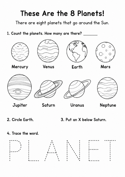 Planets Worksheet