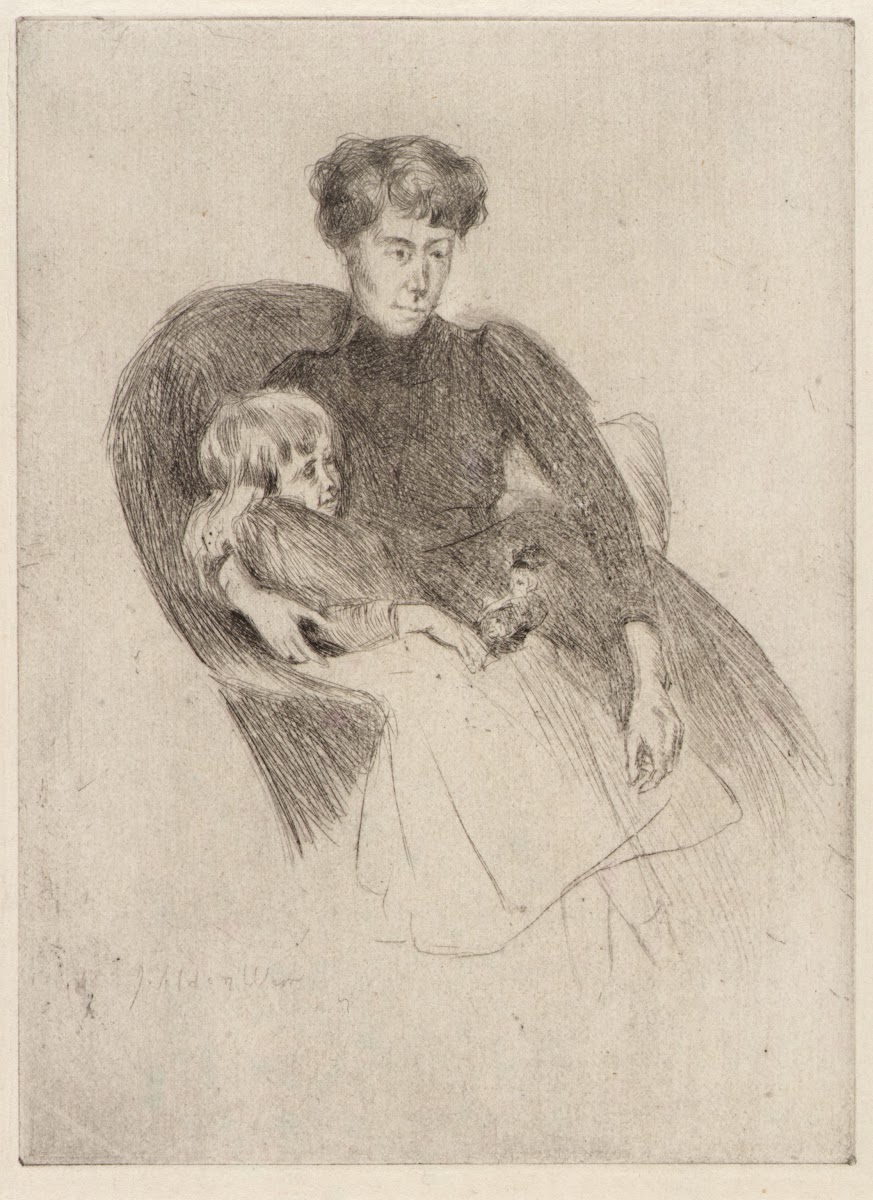 Woman and Child Seated Mother and Child with Toy ca 1887 1893
