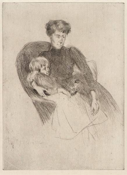 Woman and Child Seated Mother and Child with Toy ca 1887 1893