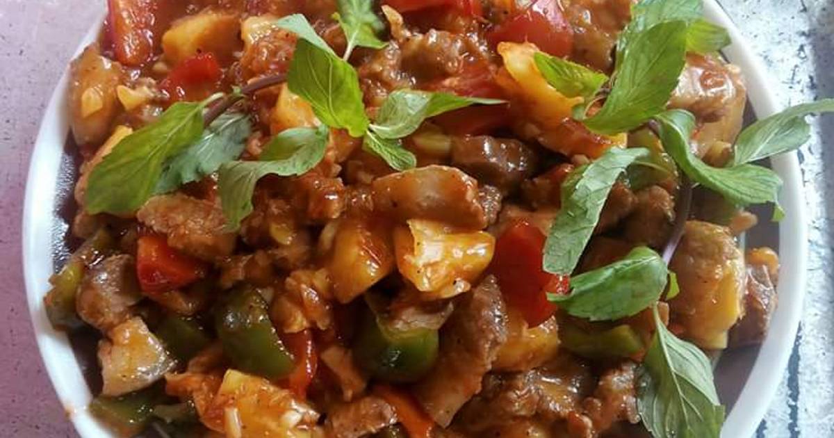 Thịt chiên giòn sốt dứa