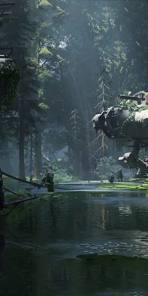 Fantasy Art, Nature, Trees, Swamp, Gun 4K Wallpaper Background