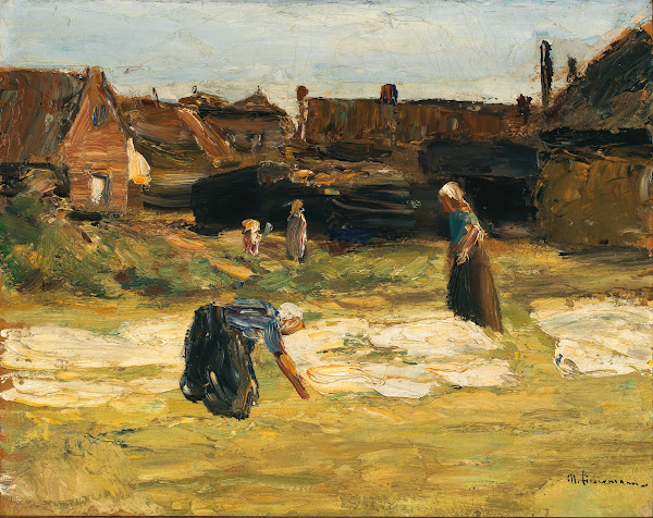 Dorfwinkel mit Bleiche village corner with bleach 1905