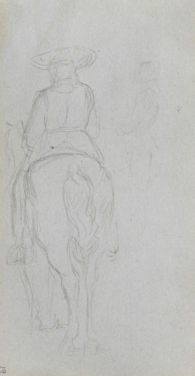 Study of a Figure on Horseback seen from behind 1860s