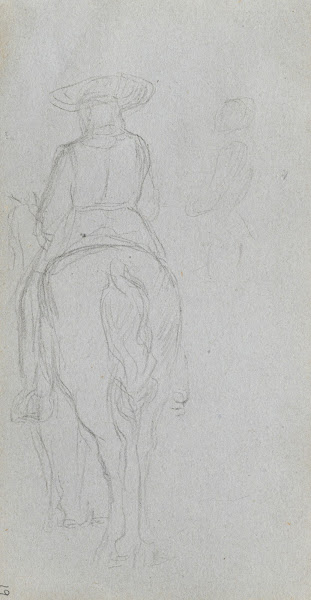 Study of a Figure on Horseback seen from behind 1860s