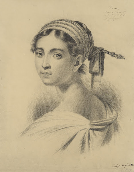 Bust of a young woman wearing a hairpin 1843