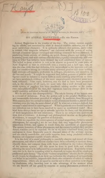 on animal magnetism 1837