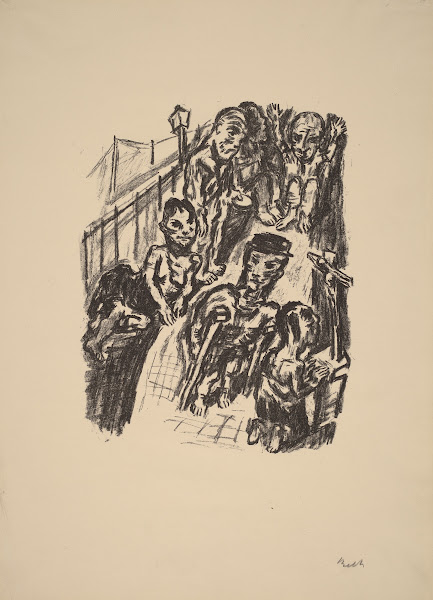 Street Scene With A Cripple And A Praying Man 1921