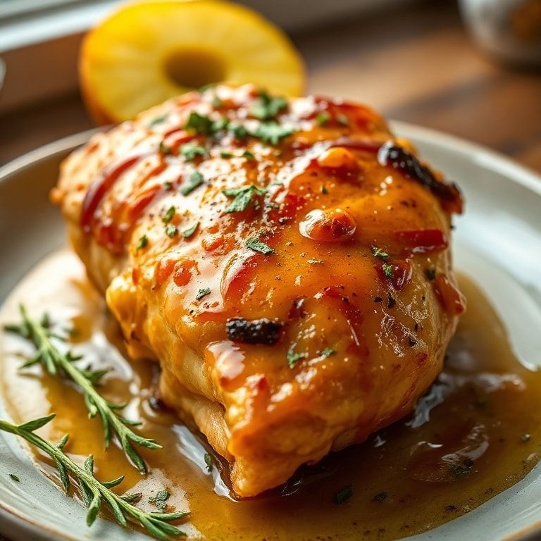 Brown Sugar Pineapple Chicken Bake Recipe: Quick & Chewy Family Dinner finished