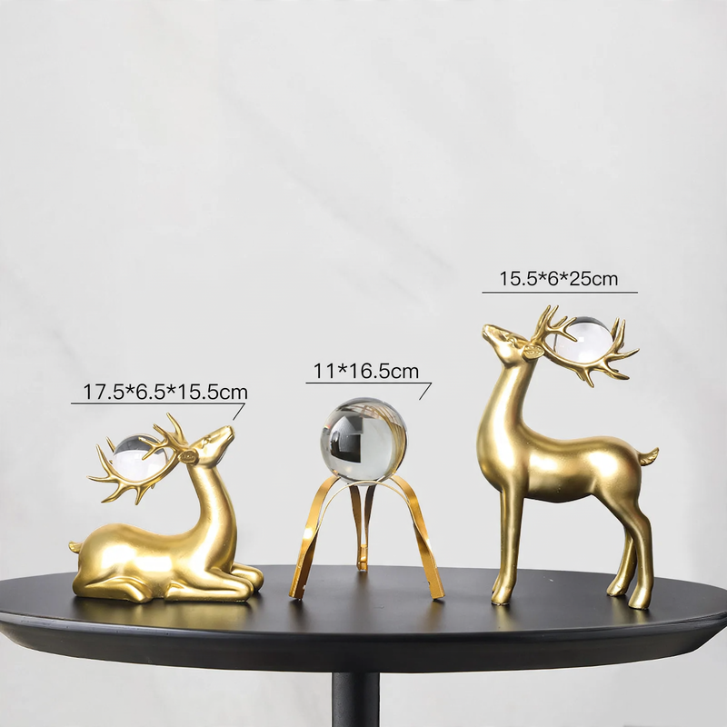 Kristallkugel-Dekofigur modernes Design Metall