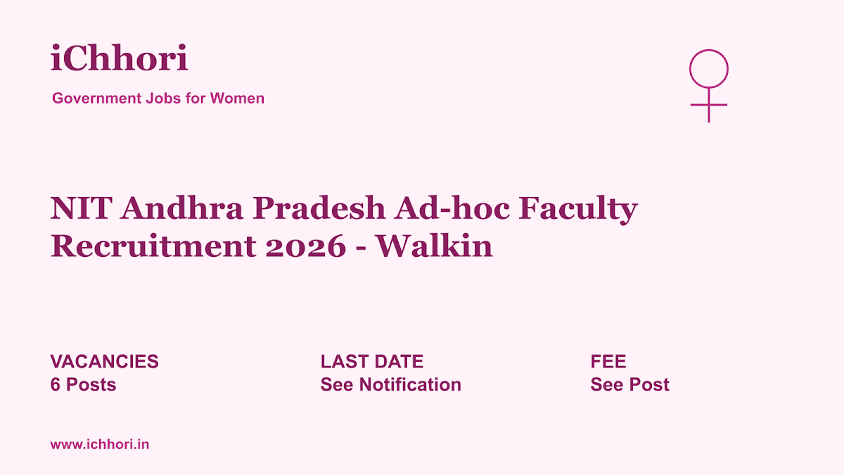 NIT Andhra Pradesh Ad-hoc Faculty Recruitment 2026 - Walkin - iChhori