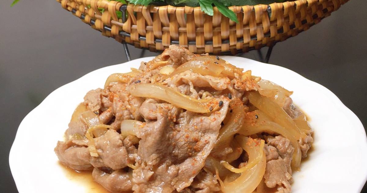 Bò xào mặn,hành tây