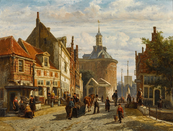 The Zuiderspui with the Drommedaris Enkhuizen 1866