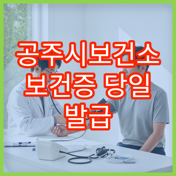 공주시보건소 보건증 당일 발급 가능한지 검사 시간 확인