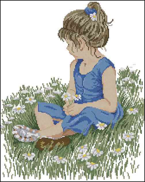 CMP 180015 Girl In Chamomile Field