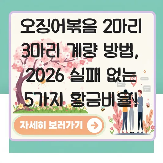 오징어볶음 2마리 3마리 계량 방법