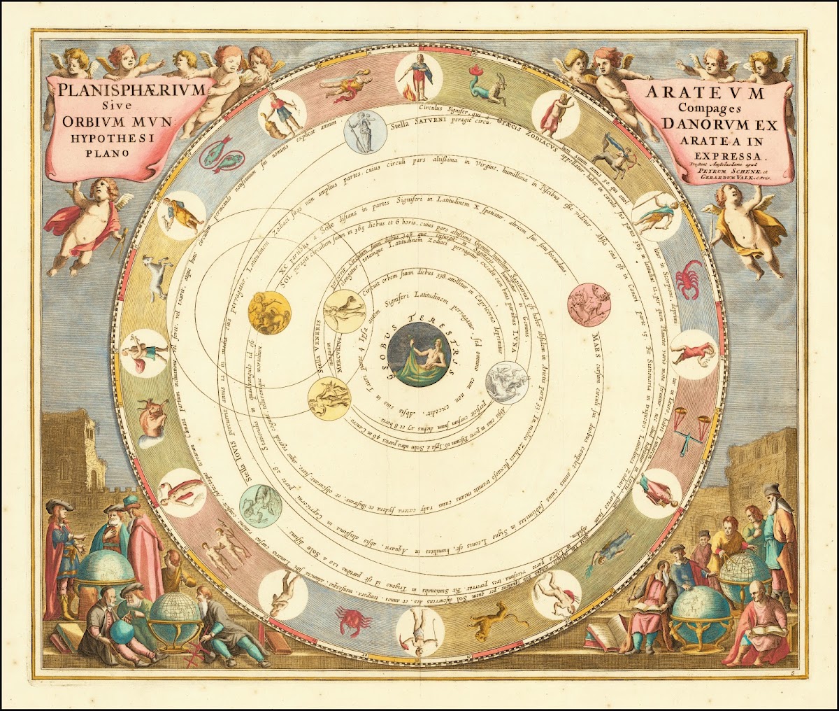 Greek Astronomer Aratus model of the universe 1660