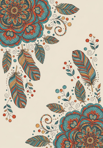 Boho Mandala Feathers