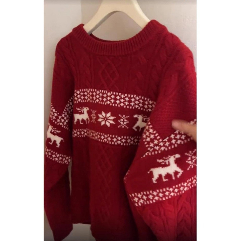 Unisex knitted sweater with Fair Isle pattern