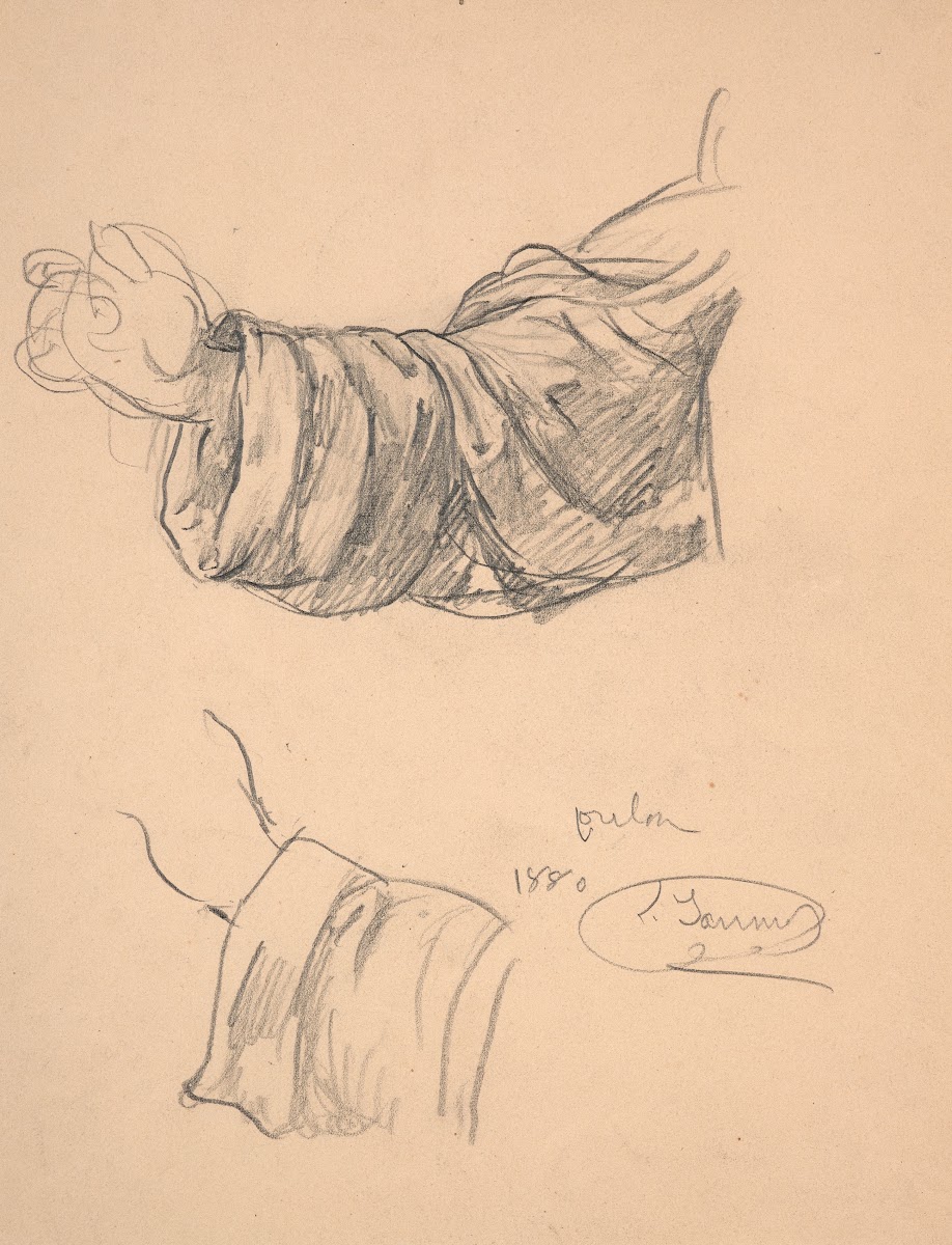 Study of Saint Dominics sleeves drapes for Le Rosaire 1880