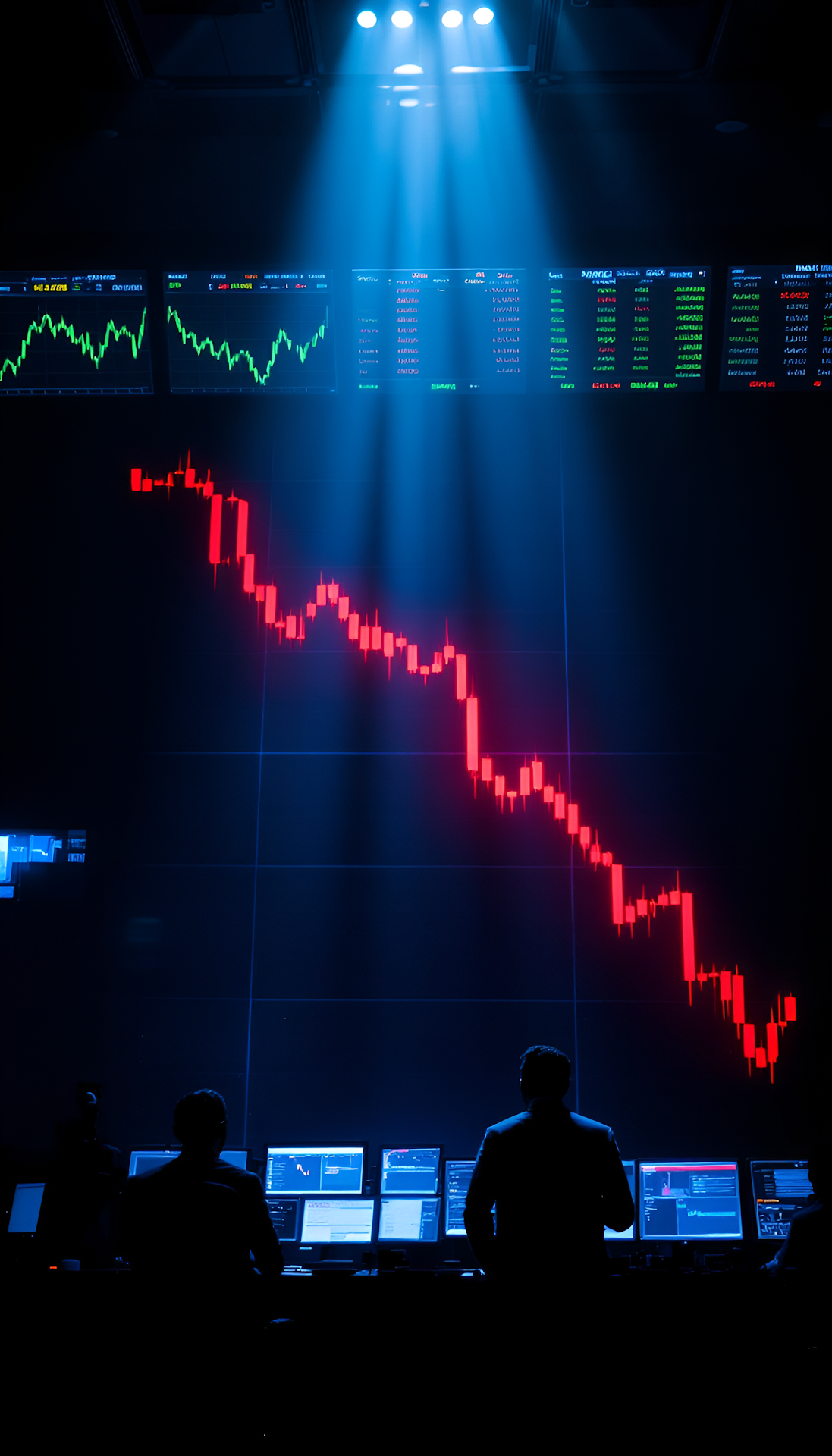 Stock Market Crash Red Downtrend Trading Floor Crisis - Free 4K mobile Wallpaper