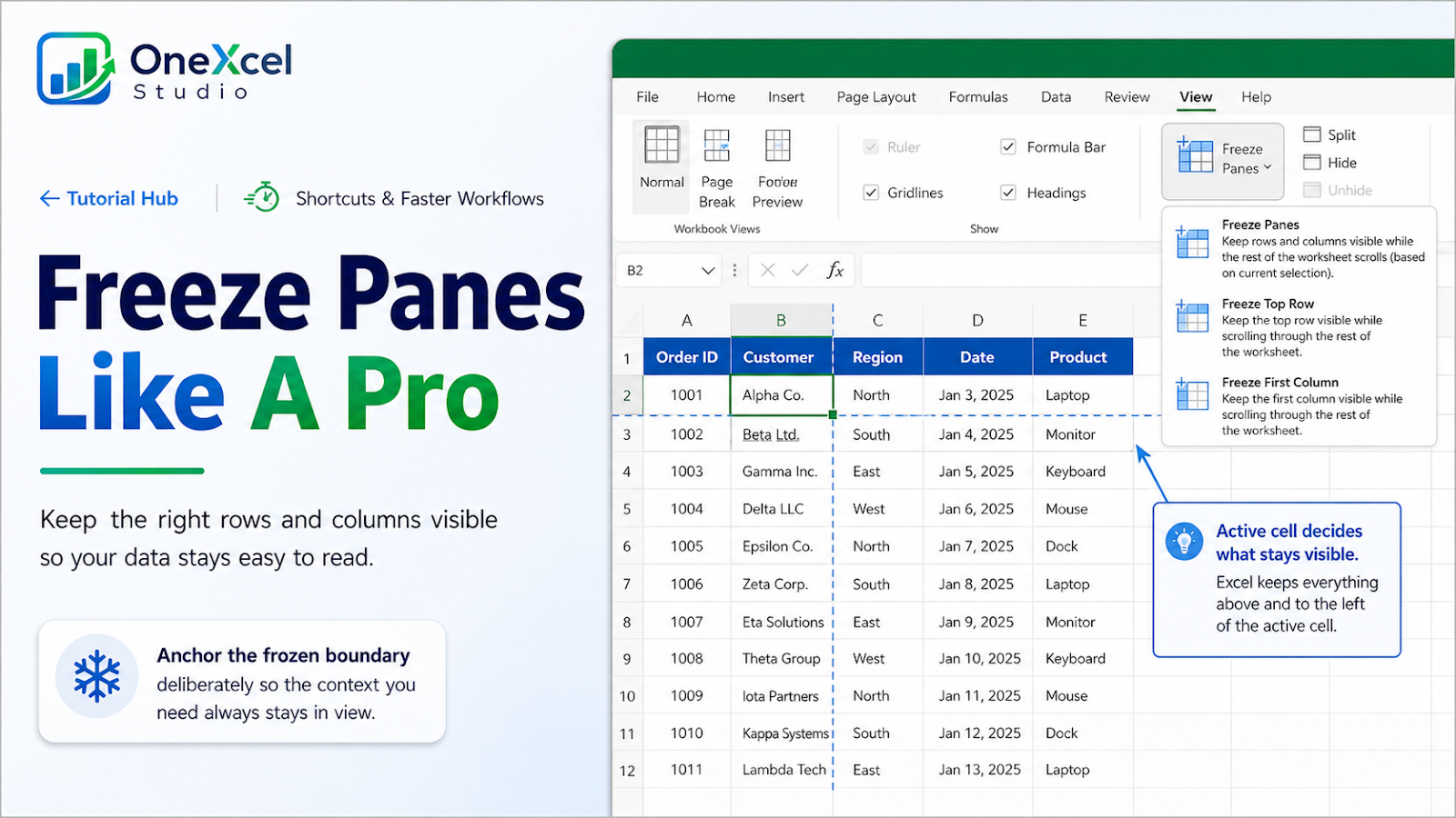 Freeze Panes Like A Pro