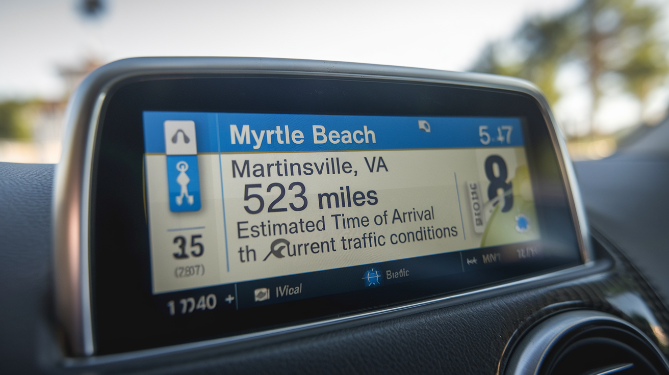 Distance and Travel Guide: Myrtle Beach to Martinsville, VA