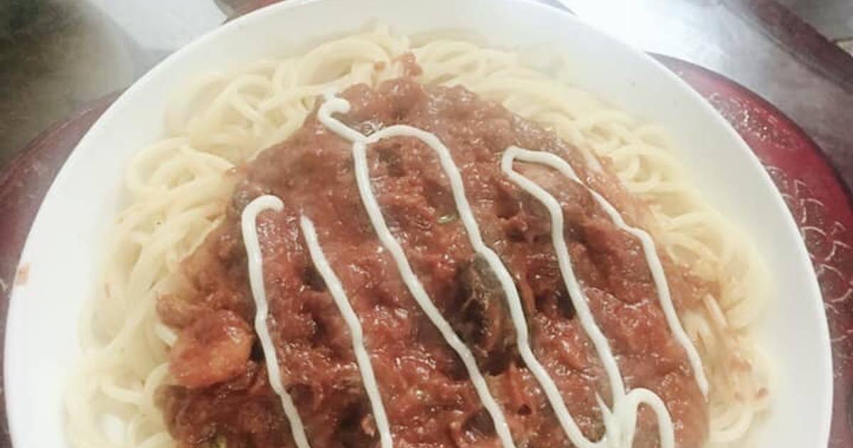 Spaghetti hải sản dùng sốt mayonnaise thay chesse