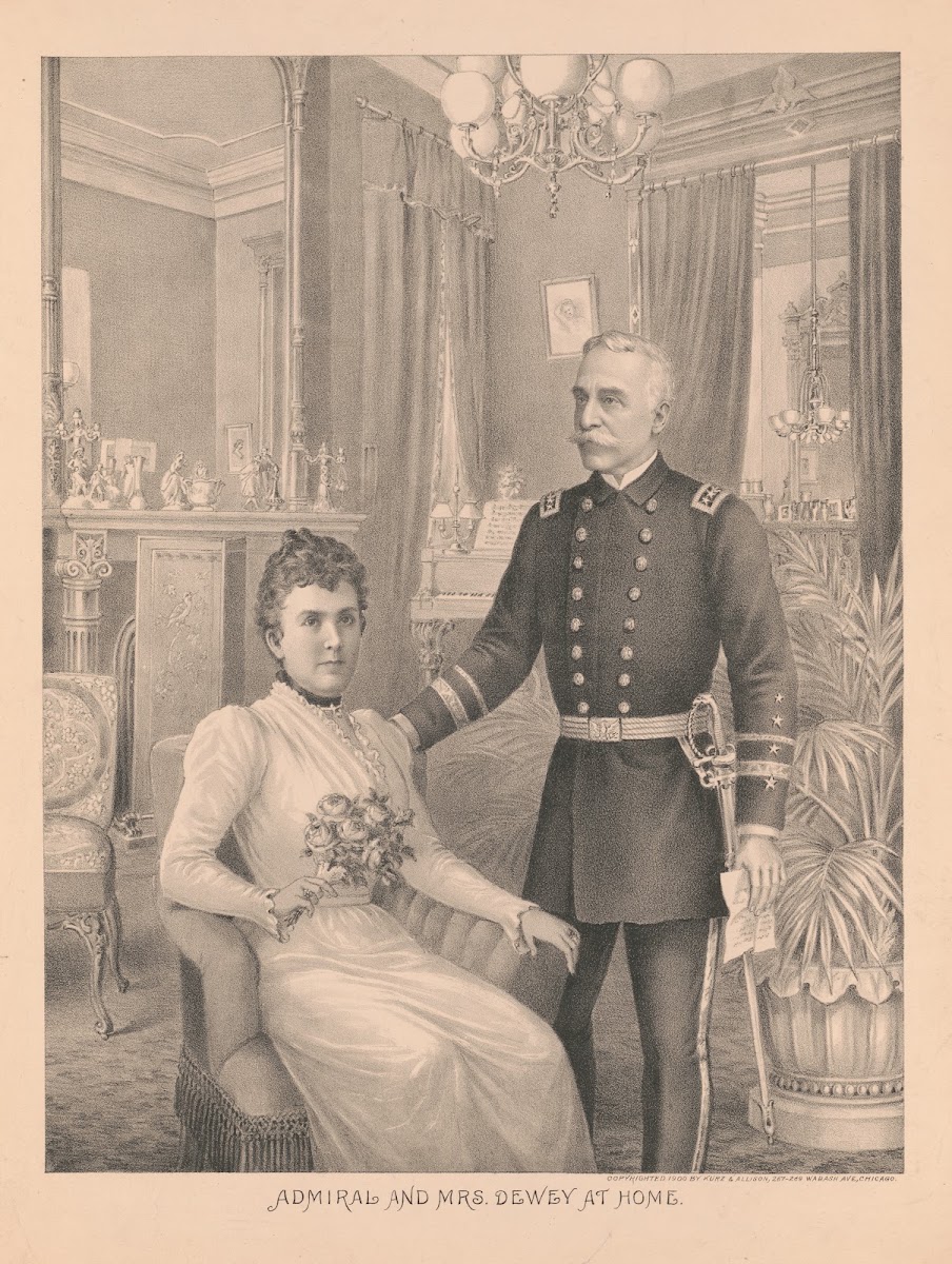 Admiral George Dewey and Mrs Susan Boardman Goodwin Dewey at home 1900