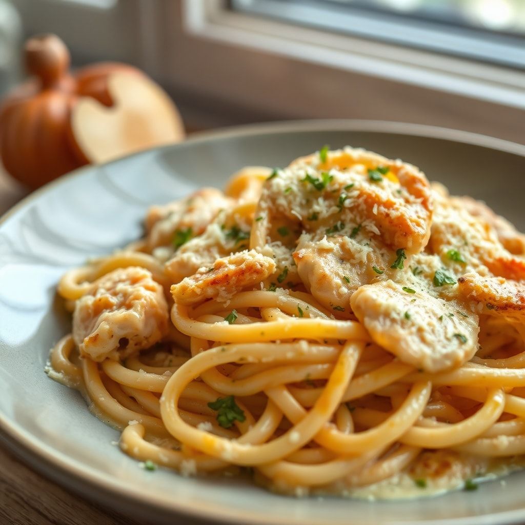 Creamy Garlic Parmesan Chicken Pasta—Easy One-Pot Comfort finished
