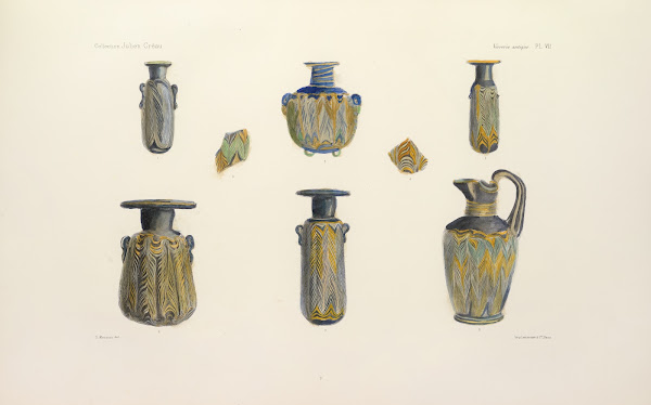 Collection Julien Greau Verrerie antique emaillerie et poterie appartenant a M J