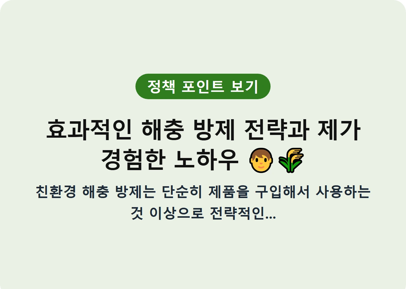 효과적인 해충 방제 전략과 제가 경험한 노하우