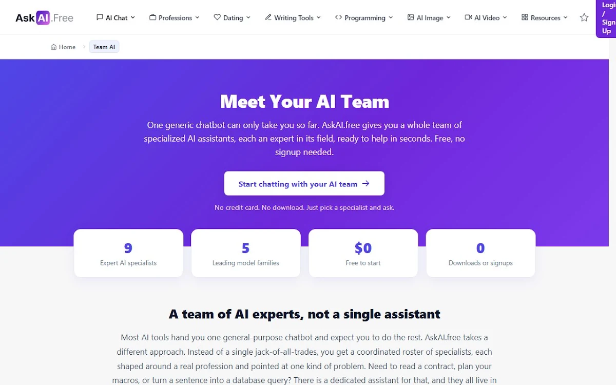 Captura de TeamSmart AI
