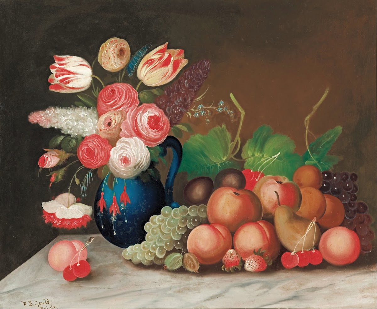 Still life with fruit and flowers 1840s