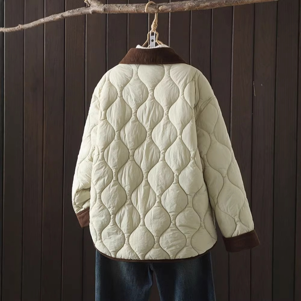 Damen Steppjacke, Kurz, mit Kontrastkragen