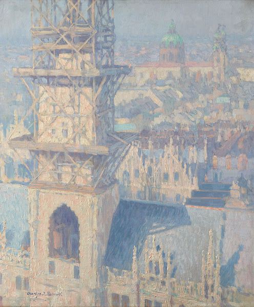 Blick Auf Das MüNchner Rathaus Mit Der Theatinerkirche Im Hintergrund 1900 1910