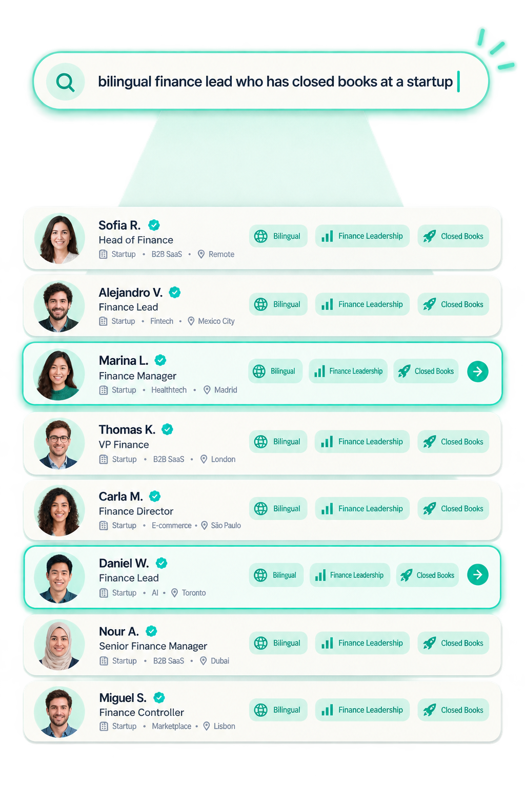 The search bar becoming the primary interface for finding talent