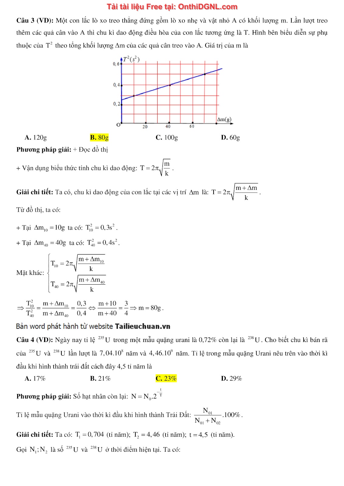 300 bài tập môn Vật Lý - Ôn thi ĐGNL ĐHQG TPHCM Phần 15