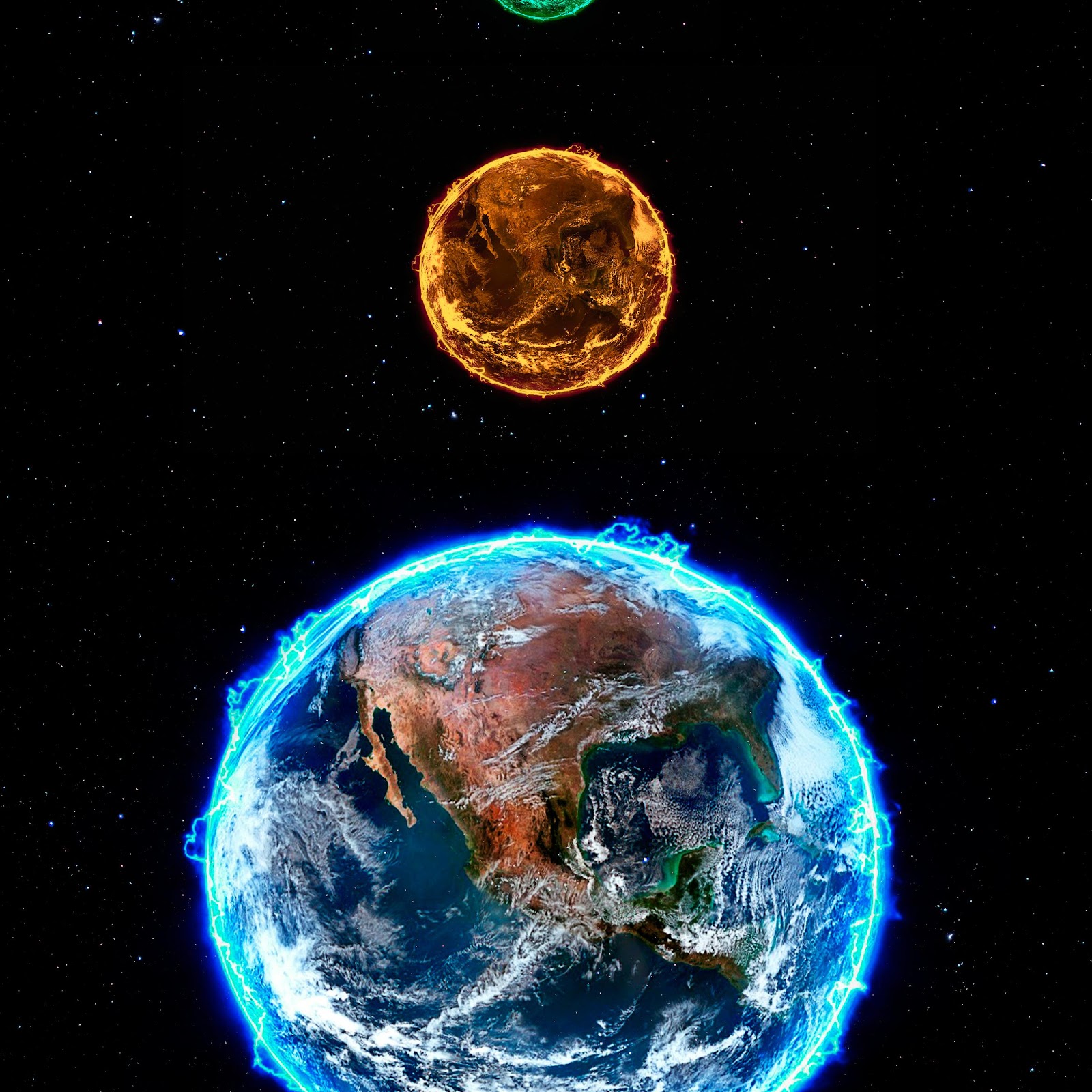 Download Five Vibrant Planets In Space 4K iPhone