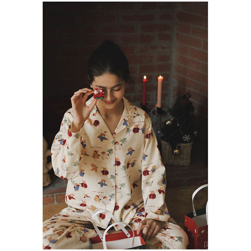 Soft loungewear set with bunny print