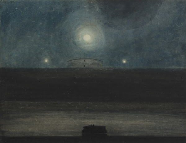 Strand met maan 1908
