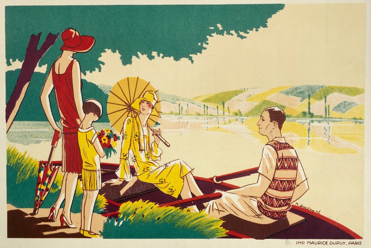 Couple Dans Une Barque 1920  1925
