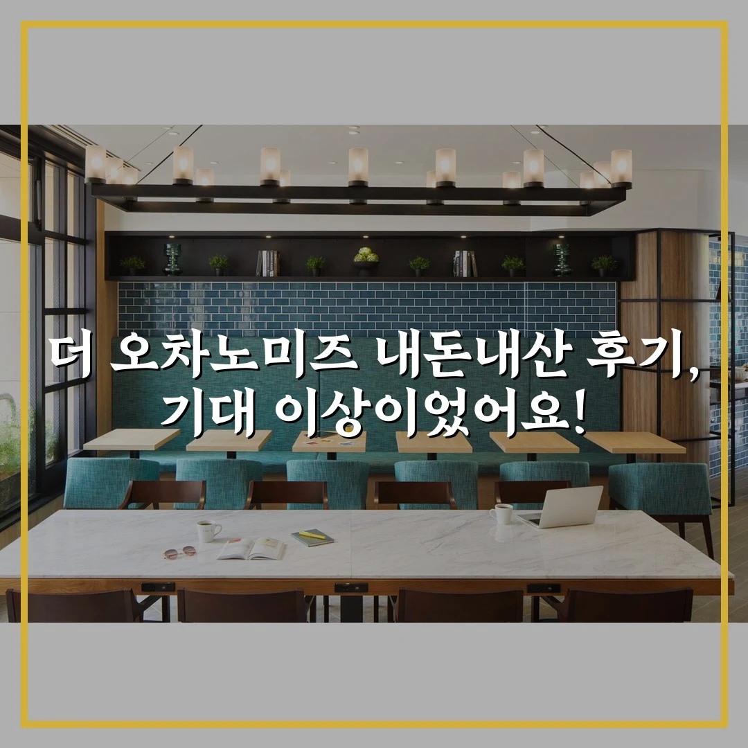 더 오차노미즈 내돈내산 후기, 기대 이상이었어요!