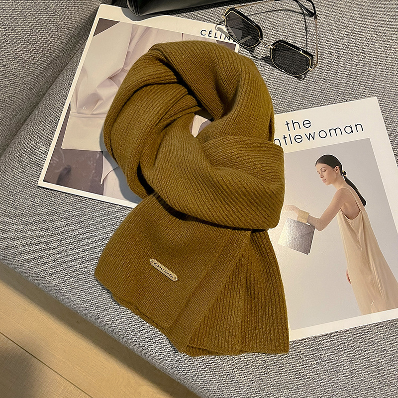 Cashmere Wool Scarf, knitted, 160x30cm