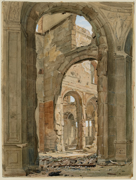 Les décombres de lHôtel de Ville après lincendie de 1871